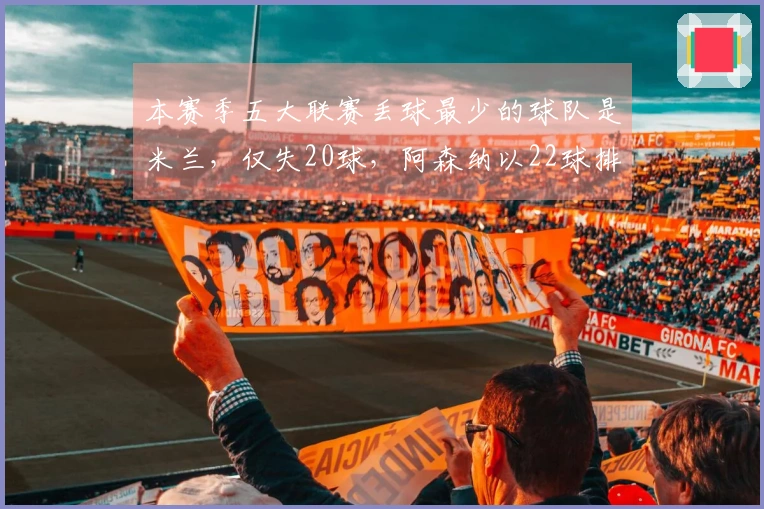 本赛季五大联赛丢球最少的球队是米兰，仅失20球，阿森纳以22球排名第五